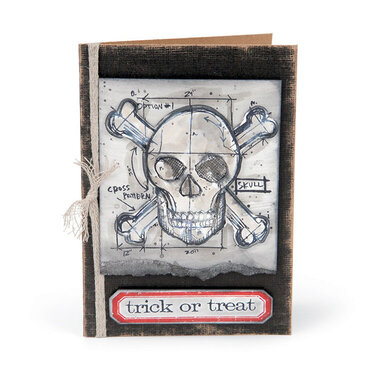 Trick or Treat Skull Card by Tim Holtz