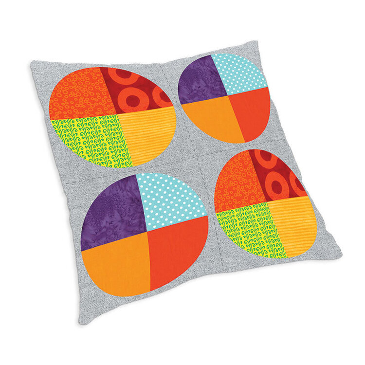 Quarter Circles Celebration Pillow by Linda Nitzen