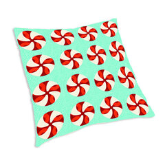 Peppermint Candy Swirls Pillow by Linda Nitzen