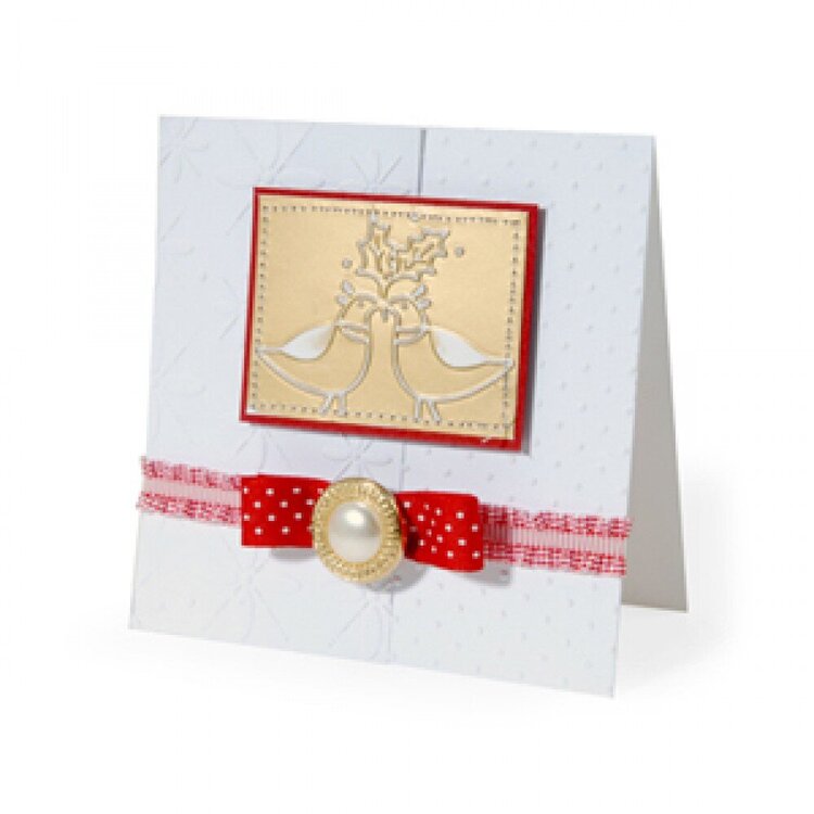 Embossed Partridge w/Holly Card