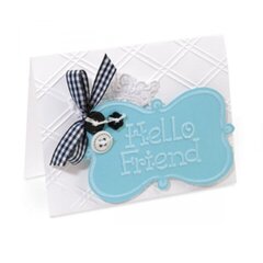 Embossed Hello Friend Card #2 by Cara Mariano