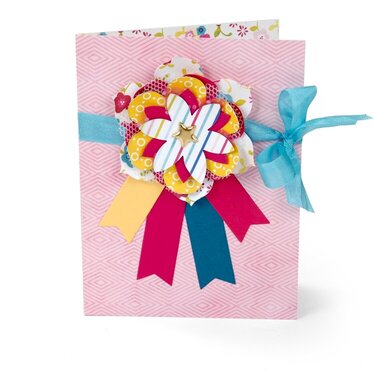 Layered Flowers and Ribbons Card by Cara Mariano
