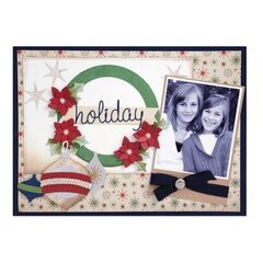 Holiday Wreath and Ornaments Scrapbook Page by Deena Ziegler