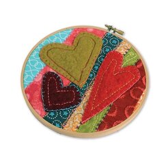 Felt Hearts Embroidery Hoop by Stephanie Ackeman
