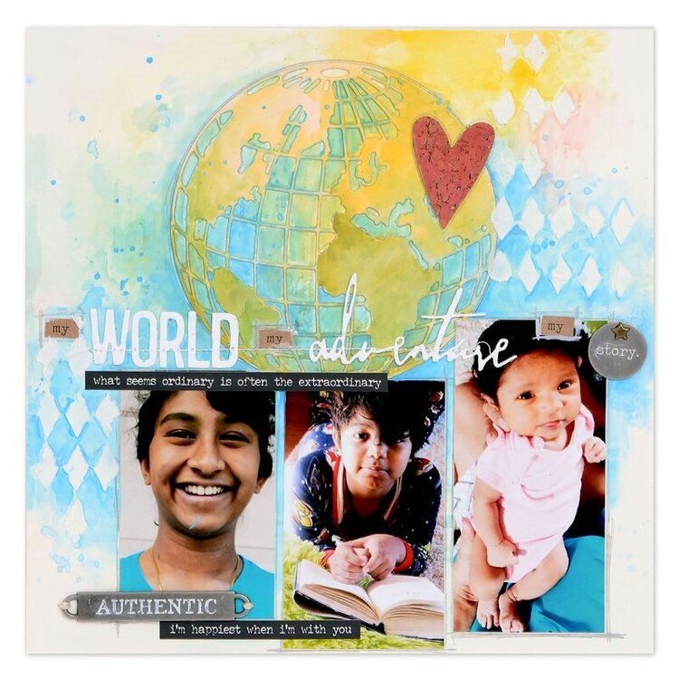 My World, My Adventure, My Story Scrapbook Page