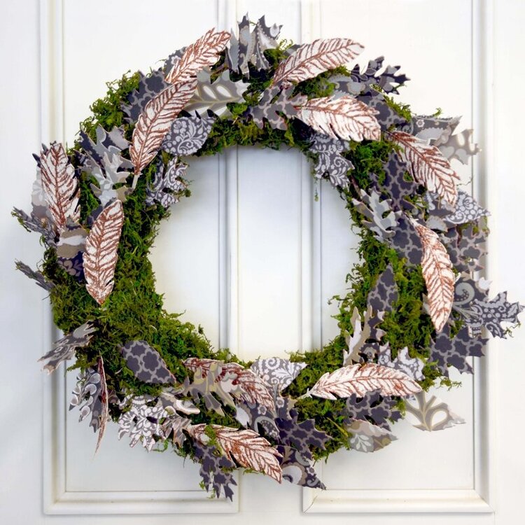 Metallic Feather Wreath