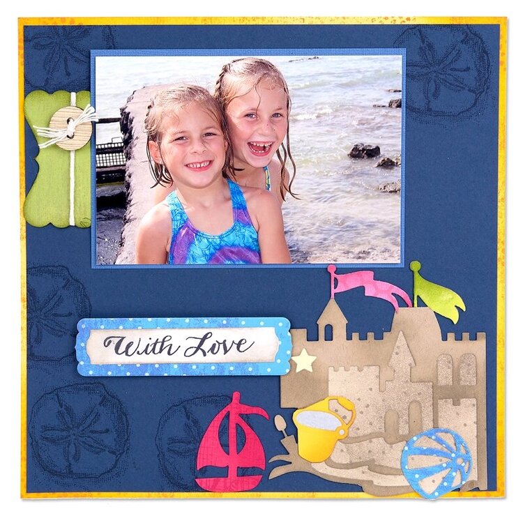 With Love Sandcastle Scrapbook Page