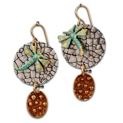 Crackling Dragonflies Earrings by Jess Italia-Lincoln