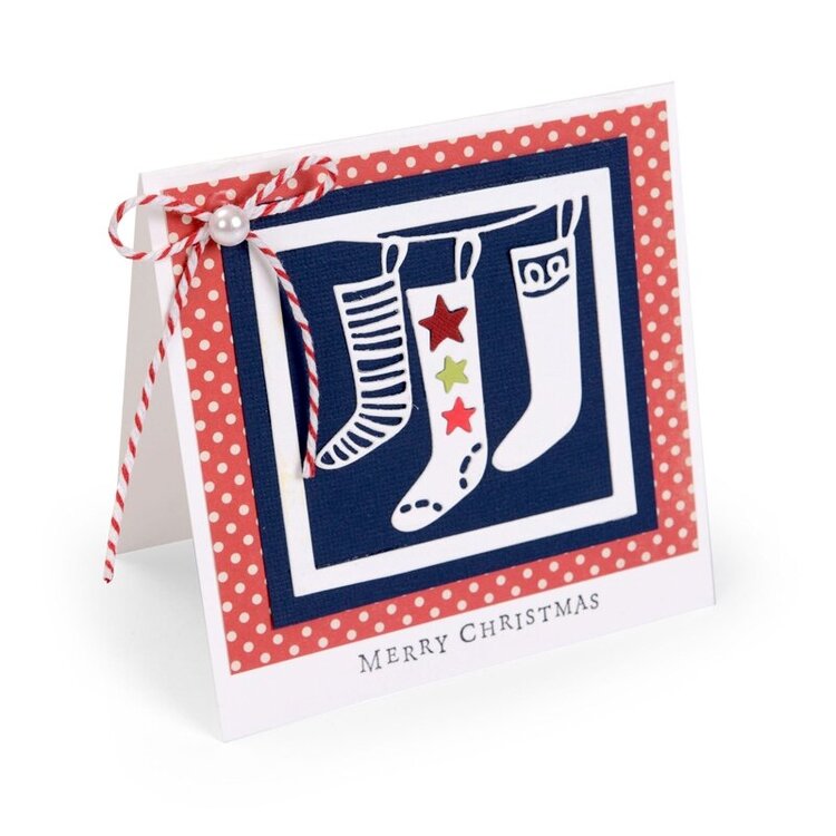 Hanging Stockings Merry Christmas Card