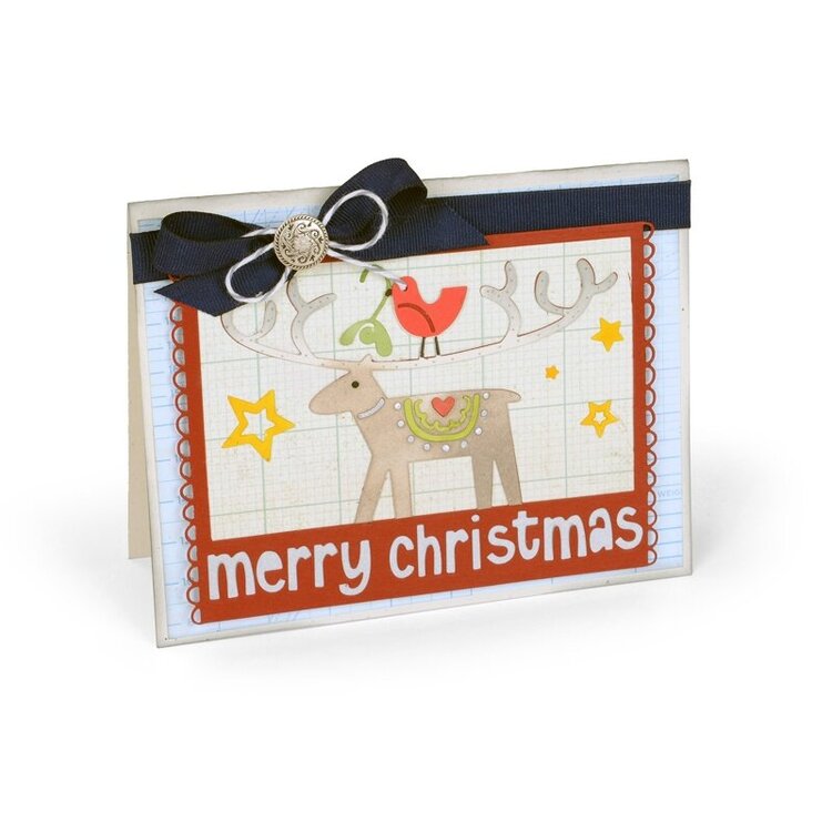 Bird &amp; Reindeer Merry Christmas Card