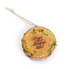 Happy Holidays Holly Ornament