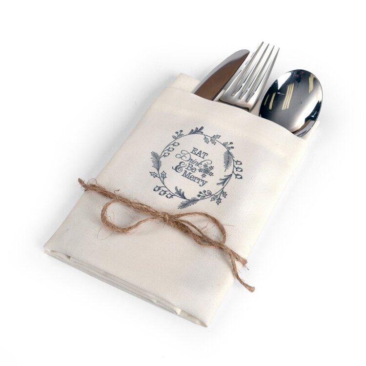 Eat Drink Be Merry Stamped Napkins