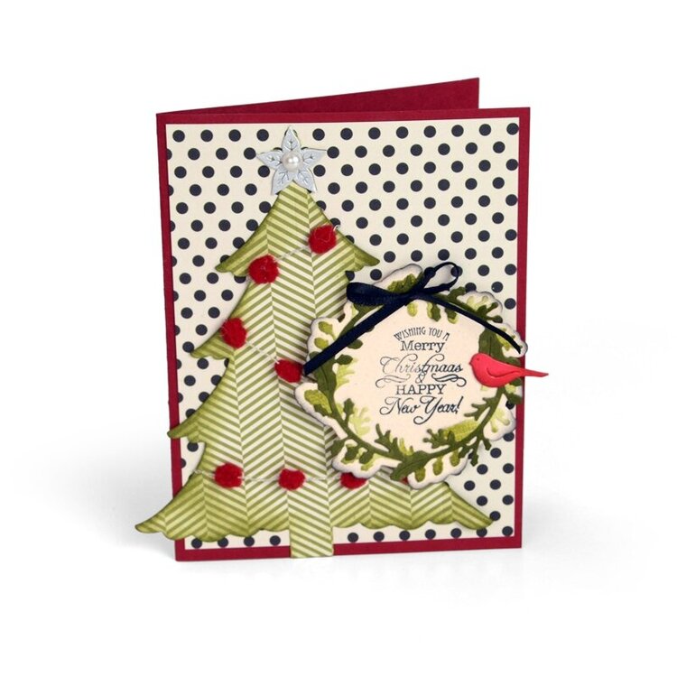 Wishing You a Merry Christmas Tree Wreath Card