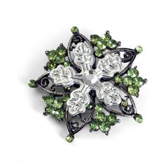 Embossed Snowflake with Jewels Brooch