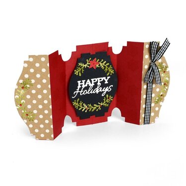 Happy Holidays Holly Fold a Long Card