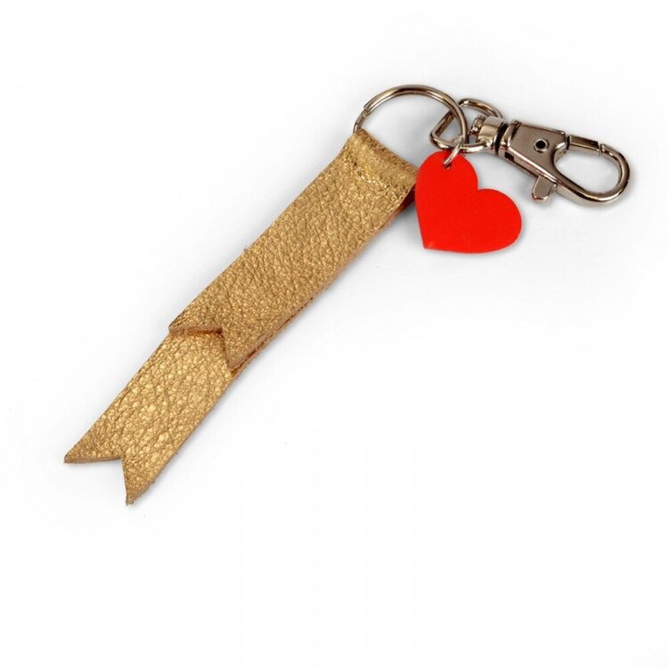 Heart &amp; Leather Keychain