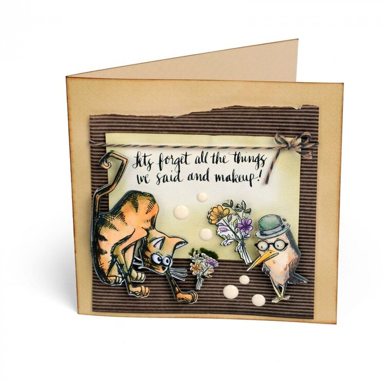 Let&#039;s Makeup Card featuring Sizzix Framelits Die Set 51PK - Mini Bird Crazy &amp; Things