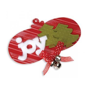Embossed Joy Christmas Trees Ornament by Cara Mariano