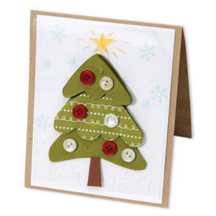 Embossed Christmas Tree Card #2 by Cara Mariano