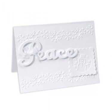 Embossed Peace Snowman Card by Cara Mariano