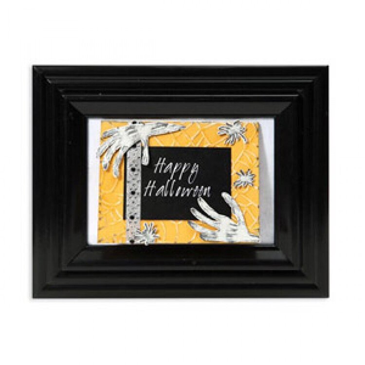 Embossed Happy Halloween Skeleton Hands Frame by Cara Mariano