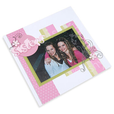 Pink &amp; Green Sisters Scrapbook Page - Debi Adams