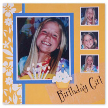 Birthday Girl Cupcake Scrapbook Page - Beth Reames
