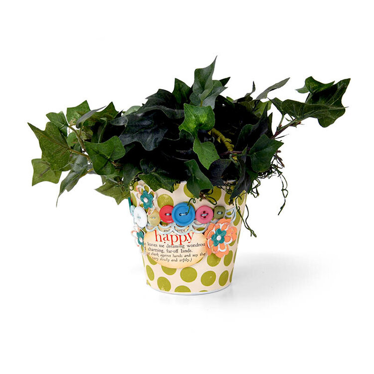 Happy Plant Vase featuring new Sizzix Thinlits Dies