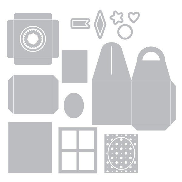 What is included in the new Sizzix Thinlits Plus Die Set 18PK - Box, Cupcake