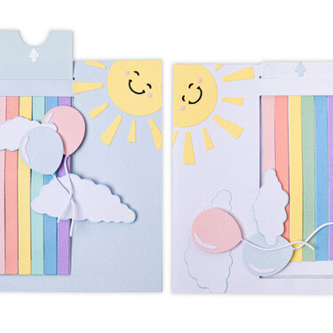 Rainbow and Sunshine Interactive Slider Card