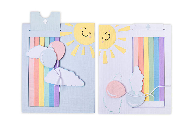 Rainbow and Sunshine Interactive Slider Card