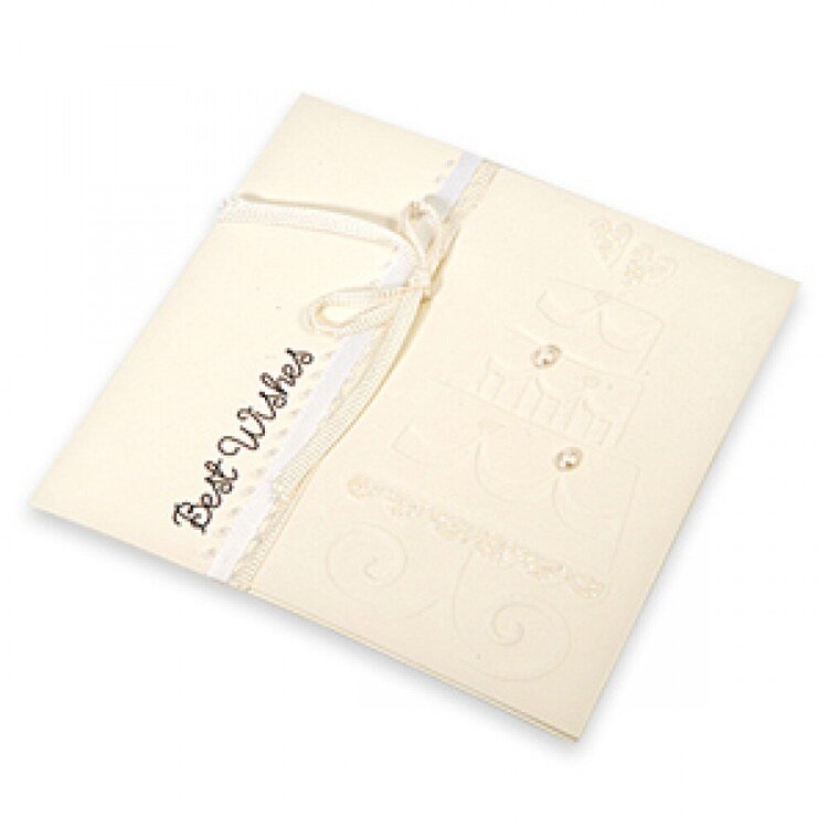 Embossed Best Wishes Wedding Cake Card