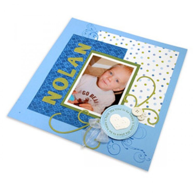 Embossed Nolan Scrapbook Page