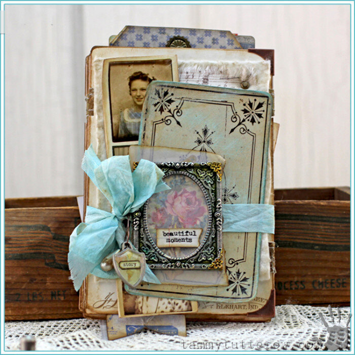Beautiful Moments Cabinet Card Accordion Album by Tammy Tutterow