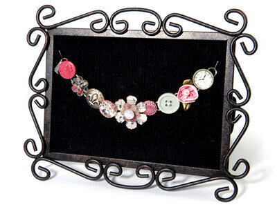 Buttons &amp; Tattered Flowers Charm Bracelet by Beth Reames