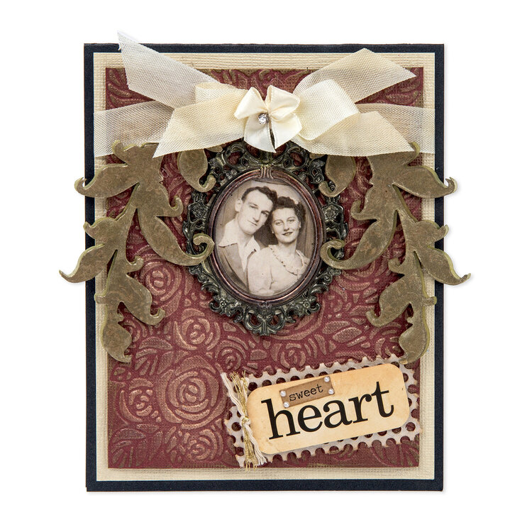 Heirloom Card featuring Tim Holtz Scroll Die from Sizzix