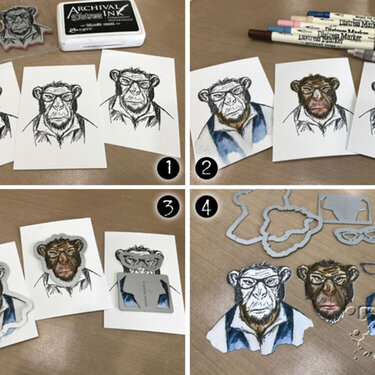 How To:  Tim Holtz Hipster Chimp