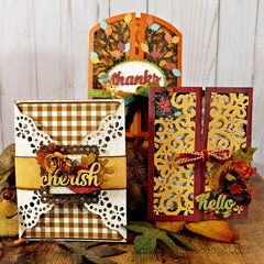 Celebrate Autumn with these Fall Cards featuring Lori Whitlock new gatefold card dies