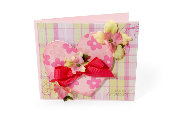 Heart and Flowers Thank You Card