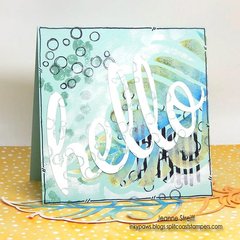 Say Hello With This Stenciled Card DIY by Jeanne Streiff for Sizzix
