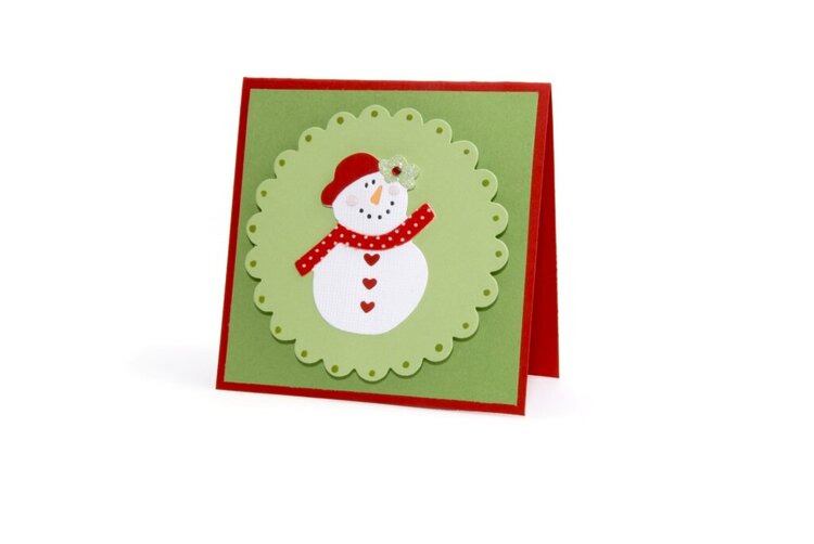 Snowman Scallop Card - Deena Ziegler