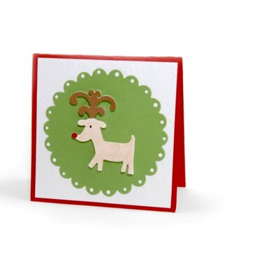 Reindeer Scallop Card - Deena Ziegler