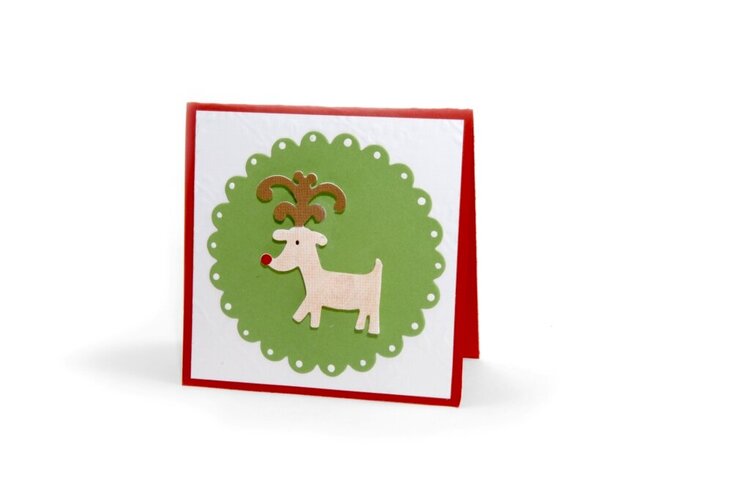 Reindeer Scallop Card - Deena Ziegler