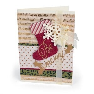 &#039;Be Merry&#039; Stocking Card by Debi Adams