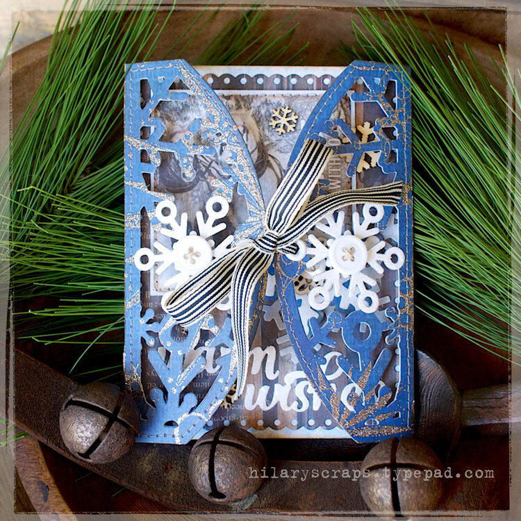 DIY Snowflake Card featuring Lori Whitlock Snowflakes Gatefold Card die from Sizzix