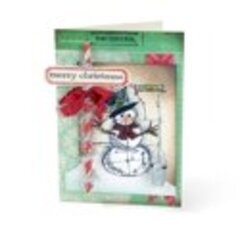 Merry Christmas Snowman Card #3 by Debi Adams