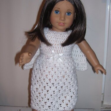 Crochet American Girl wedding dress