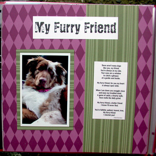Brock scrapbook- furry friend pg 1
