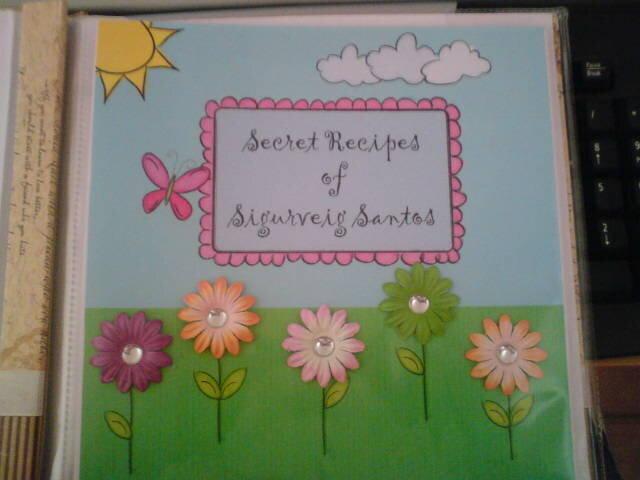 The front page in my recipe book