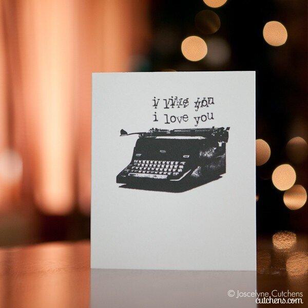 i love you typewriter hybrid card